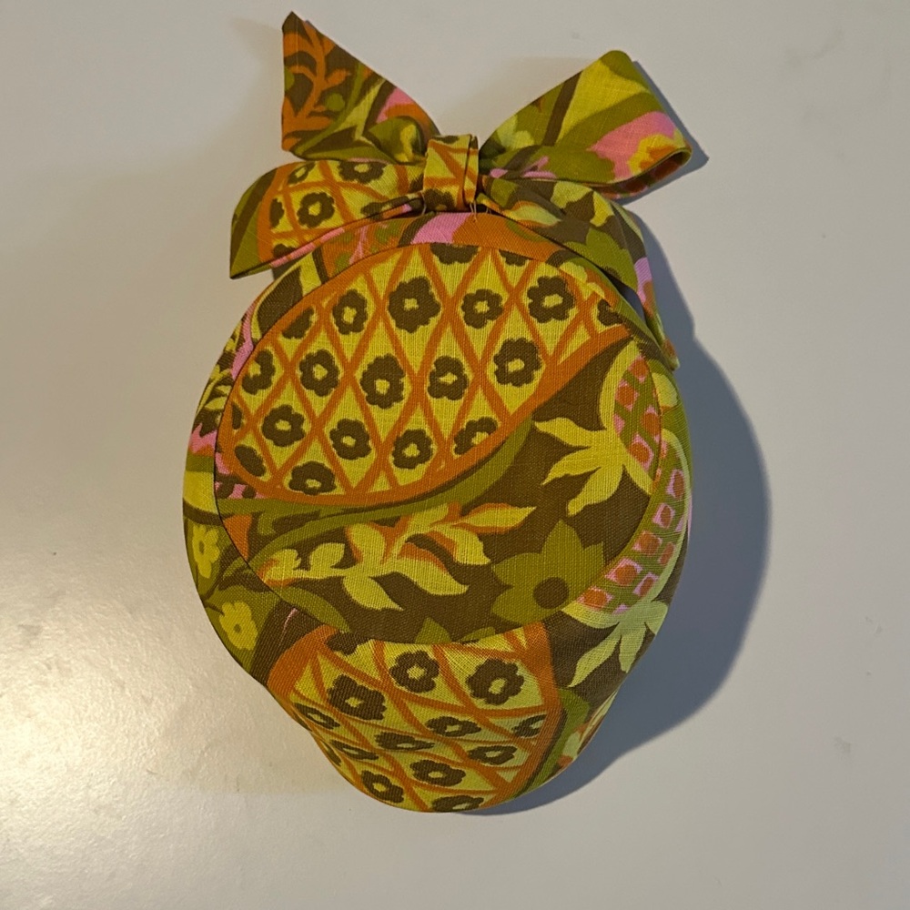 Patterned Olive Green Floral Knot Headband